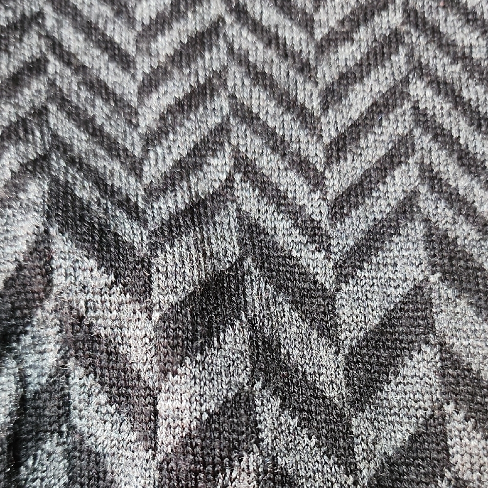 SOFT SURROUNDINGS | Wool Blend Chevron Longline Duster Cardigan Gray‎ Black | L - Picture 7 of 11